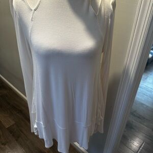 Free People White Cutout Shoulder Tunic Top – Size Small